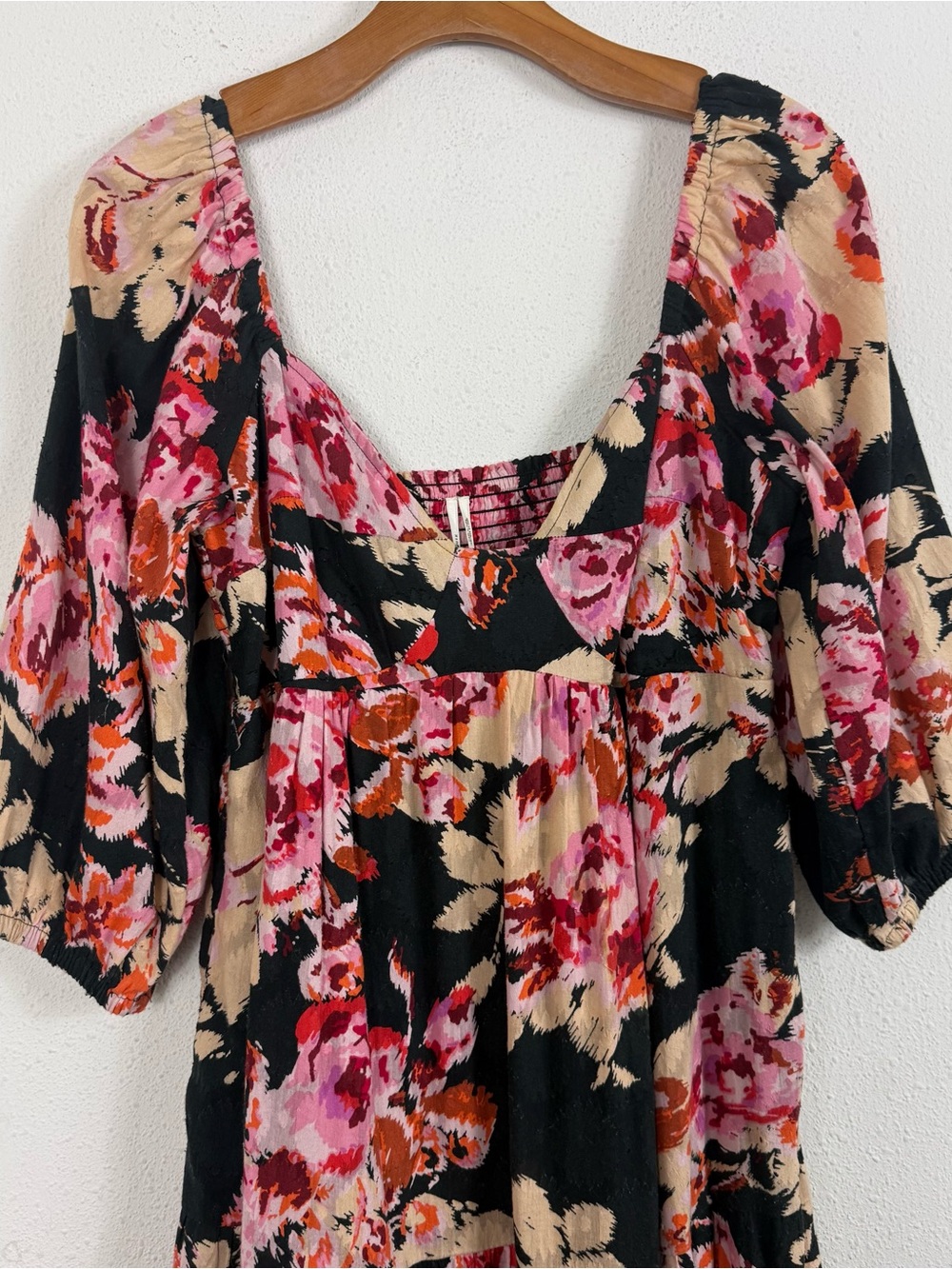 Anthropologie Blossom Maxi Dress Puff Sleeve V Neck Black Garden Party Small - Picture 4 of 10
